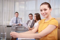 Business woman at the meeting stock photo Business woman at the meeting stock photo