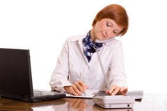 Business Woman On The Job. Stock Photo
