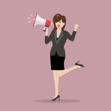 Business Woman With A Megaphone Stock Images