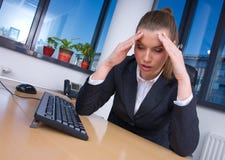 Business Woman With Migraine Stock Photos Business Woman With Migraine Stock Photos