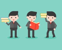 Businessman with book, business character ready to use wisdom co stock illustration Businessman with book, business character ready to use wisdom co stock illustration