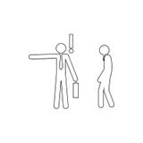businessman fires employee icon. Element of conflict for mobile concept and web apps icon. Thin line icon for website design and stock illustration businessman fires employee icon. Element of conflict for mobile concept and web apps icon. Thin line icon for website design and stock illustration