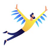 Businessman flying up vector illustration. royalty free illustration Businessman flying up vector illustration. royalty free illustration