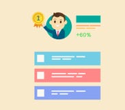 Businessman get reward in number one with profile user interface stock illustration Businessman get reward in number one with profile user interface stock illustration