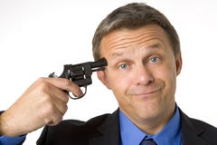 businessman gun head holding to στοκ φωτογραφία με δικαίωμα ελεύθερης χρήσης businessman gun head holding to στοκ φωτογραφία με δικαίωμα ελεύθερης χρήσης