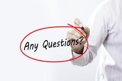 Businessman Hand writing Any Questions? with black marker on vis royalty free stock photo Businessman Hand writing Any Questions? with black marker on vis royalty free stock photo