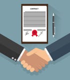 Businessman handshake on contract stock illustration Businessman handshake on contract stock illustration
