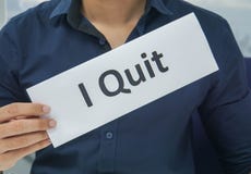 Businessman hold paper sheet of I quit as resignation letter from the office royalty free stock photos Businessman hold paper sheet of I quit as resignation letter from the office royalty free stock photos