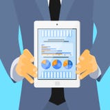 Businessman Hold Tablet Computer Finance Pie vector illustration Businessman Hold Tablet Computer Finance Pie vector illustration