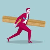 Businessman holding a ruler. stock illustration Businessman holding a ruler. stock illustration