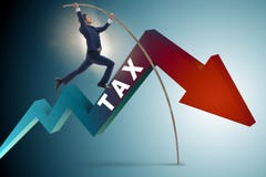 The businessman jumping over tax in tax evasion avoidance concept Royalty Free Stock Image The businessman jumping over tax in tax evasion avoidance concept Royalty Free Stock Image
