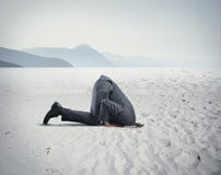 Businessman Like An Ostrich Royalty Free Stock Photography Businessman Like An Ostrich Royalty Free Stock Photography