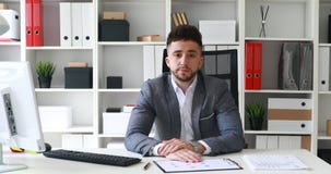 Businessman listening and getting frustrated by laying head on table. Businessman listening and getting frustrated by laying head on table.