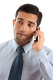 Businessman On Mobile Phone Thinking Royalty Free Stock Images Businessman On Mobile Phone Thinking Royalty Free Stock Images