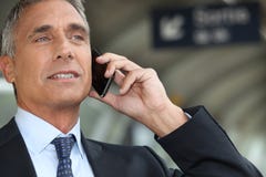 Businessman on the phone stock images Businessman on the phone stock images