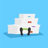 Businessman under the stack of paper. isolated on white background. Vector illustration. vector illustration Businessman under the stack of paper. isolated on white background. Vector illustration. vector illustration