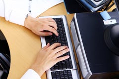 Businessman Uses Personal Computer Royalty Free Stock Images Businessman Uses Personal Computer Royalty Free Stock Images