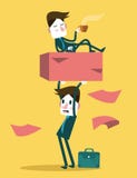 Businessman work hard alone. Exploit partner concept. stock illustration Businessman work hard alone. Exploit partner concept. stock illustration