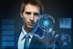 Businessman Working With Modern Virtual Technology Stock Photos Businessman Working With Modern Virtual Technology Stock Photos