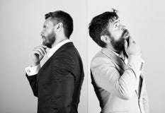 Businessmen thoughtful face thinking about business problem. Business in trouble concept. Business misunderstanding royalty free stock images Businessmen thoughtful face thinking about business problem. Business in trouble concept. Business misunderstanding royalty free stock images