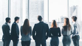 Businesspeople som har avbrottet på möte, tillbaka sikt royaltyfri bild Businesspeople som har avbrottet på möte, tillbaka sikt royaltyfri bild