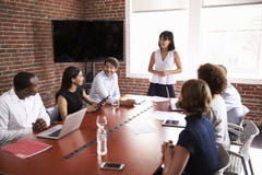 Businesswoman Addressing Boardroom Meeting royalty free stock images Businesswoman Addressing Boardroom Meeting royalty free stock images