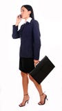 Businesswoman and briefcase