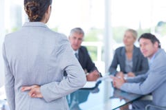 Businesswoman with fingers crossed behind her back Royalty Free Stock Images Businesswoman with fingers crossed behind her back Royalty Free Stock Images