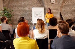 Businesswoman presenting chart to coworkers Royalty Free Stock Photo Businesswoman presenting chart to coworkers Royalty Free Stock Photo