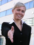Businesswoman Ready to Shake Hands