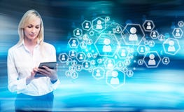 Businesswoman social network royalty free stock photography Businesswoman social network royalty free stock photography