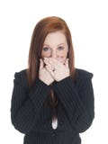 Businesswoman - speak no evil Stock Image Businesswoman - speak no evil Stock Image