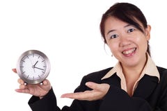 Businesswoman With Clock Royalty Free Stock Image