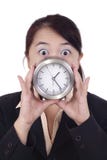 Businesswoman With Clock Stock Images