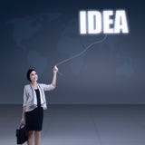 Busineswoman que tiene idea brillante Fotos de archivo Busineswoman que tiene idea brillante Fotos de archivo