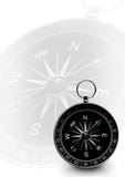 Bussola portatile magnetica nera su bianco Immagine Stock Bussola portatile magnetica nera su bianco Immagine Stock