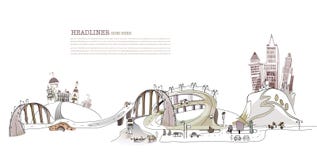 Busy roads illustration City collection, transportation royalty free illustration Busy roads illustration City collection, transportation royalty free illustration