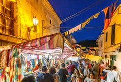 Busy streets at the medieval market of Capdepera