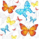 Butterflies seamless pattern vector illustration Butterflies seamless pattern vector illustration