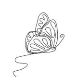 Butterfly with patterns on the wings continuous one line drawing element isolated on white background for logo or decorative vector illustration Butterfly with patterns on the wings continuous one line drawing element isolated on white background for logo or decorative vector illustration