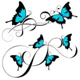 Butterfly tattoo black blue tribal Royalty Free Stock Images Butterfly tattoo black blue tribal Royalty Free Stock Images