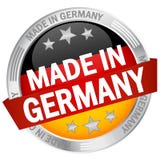 Button with banner Made in Germany royalty free illustration Button with banner Made in Germany royalty free illustration