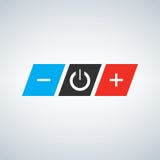 Buttons for control panel, on off vector illustration Buttons for control panel, on off vector illustration