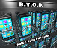 BYOD Smart Cell Phone Vending Machine Bring Your Own Device vector illustration BYOD Smart Cell Phone Vending Machine Bring Your Own Device vector illustration