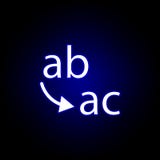 Byt ut symbolen i neonstil Kan anv?ndas f?r reng?ringsduken, logoen, den mobila appen, UI, UX royaltyfri illustrationer Byt ut symbolen i neonstil Kan anv?ndas f?r reng?ringsduken, logoen, den mobila appen, UI, UX royaltyfri illustrationer