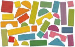 Bâtiment Toy Blocks Colored Loosely Arranged illustration stock Bâtiment Toy Blocks Colored Loosely Arranged illustration stock