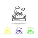 Bäume, Natur, Wald, Nacht, Mond, spielt farbige Ikone die Hauptrolle Kann für Netz, Logo, mobiler App, UI, UX verwendet werden lizenzfreie abbildung Bäume, Natur, Wald, Nacht, Mond, spielt farbige Ikone die Hauptrolle Kann für Netz, Logo, mobiler App, UI, UX verwendet werden lizenzfreie abbildung