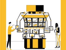 Börsteknologi och maskiner vektor illustrationer Börsteknologi och maskiner vektor illustrationer