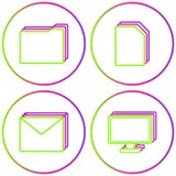 Büro-Ikonen-Vektor-Farbkreis-Netz-Satz lizenzfreie abbildung Büro-Ikonen-Vektor-Farbkreis-Netz-Satz lizenzfreie abbildung