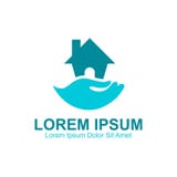 Błękitny Plażowego domu logo royalty ilustracja Błękitny Plażowego domu logo royalty ilustracja